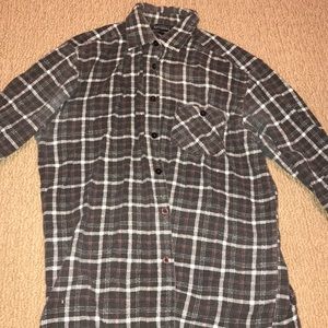 Gray and white flannel